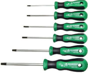 6-OS. TORX KRUVIKEERAJATE KOMPL. T10-T40. MOSIV ERITERAS. KOMPOSIIT 2K PEA BEARGRIP