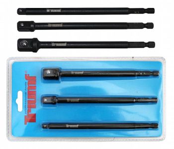 3-OS. TRELLIOTSIKU ADAPTERITE KOMPLEKT PIKAD 1/4". 3/8". 1/2" TAPP TRIUMF