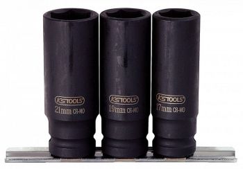 1/2" IMPACT SOCKET SET. 3PCS. 17-21MM