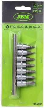 7-OS. 1/4" AVAGA TORX PADRUNOTSIKUTE KOMPLEKT T10-T45. SIINIL JBM