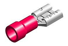JUHTMEOTSIK LAPIK "EMA" PUNANE 6.3X0.8MM 10TK M+