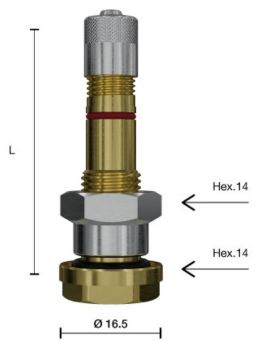 TPMS-VENTIIL VEOAUTO. V3-24-14 (V3-20-1)) SIRGE. L=36MM. AVA=9.7MM