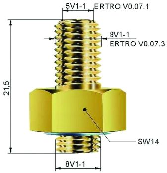 VENTIILI ADAPTER VC-6 - VC-2 (ÜLEMINEK JÄMEDALT STAND. VENTIILILE) SISSE KEERAT