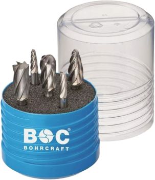 ROTARY BURRS ALUMINIUM-CUT IN ROUND BLUE MULTIBOX 5-PCS. B+F 6.0 MM/12.0MM + C 12.0 MM BOHRCRAFT