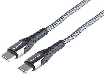 LAADIMISJUHE PÕIMITUD USB-C/USB-C - MAX.65W 200CM WAYME