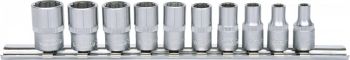 10-OS. 1/4" PADRUNITE KOMPL. 4-13MM. 12-KANT. SIINIL KS TOOLS