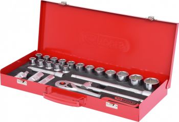 24-OS. 1/2" PADRUNVÕTMETE KOMPL. 10-32MM. METALLKOHVRIS KS TOOLS