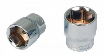 CHROME+ HEX SOCKET. 1/2". 17MM