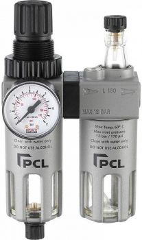 FILTER-REGULAATOR-ÕLITAJA 1/4". 1800L/MIN. 10 µM. 0-10BAR PCL