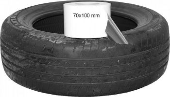 REHVIKLEEBIS VALGE. 70X100/500TK RULLIS (TYRE PLUSS)