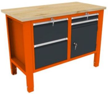 TÖÖLAUD SAHTLITEGA 1245X620MM. MET. PLAAT. SAHTLID+KAPP SWT12/6 MALOW