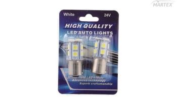 AUTOPIRN 24V BA15S 15XLED VALGE 2TK