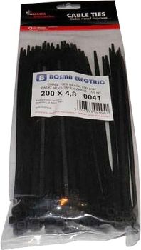 JUHTMEVITS 4.8 X 200MM MUST 100TK