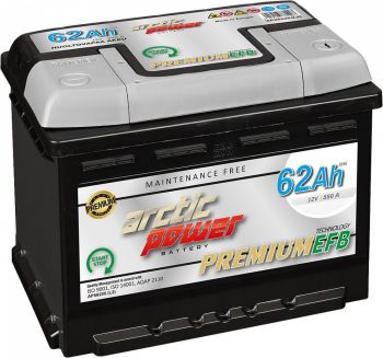 ARCTIC POWER PREMIUM AKU EFB/SMF 62AH 242X175X190 550A (EN) -/+ START & STOP