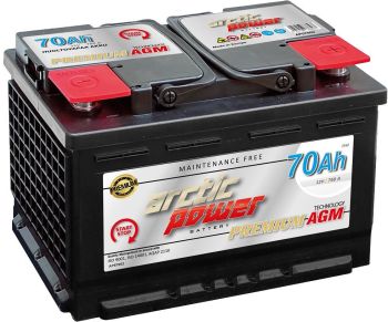 ARCTIC POWER PREMIUM AKU AGM/SMF 70AH 275X175X190 760A (EN) -/+ START & STOP