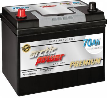 ARCTIC POWER PREMIUM AKU SMF 70AH 261X175X190 540A (EN) +/-