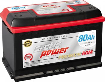 ARCTIC POWER PREMIUM AKU AGM/SMF 80AH 313X175X190 800A (EN) -/+ START & STOP