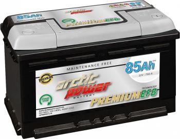 ARCTIC POWER PREMIUM AKU EFB/SMF 85AH 313X175X190 750A (EN) -/+ START & STOP