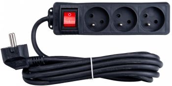 KONTORI PIKENDUSJUHE 3 PESA 3M 3X1.5MM2 MUST KELTIN