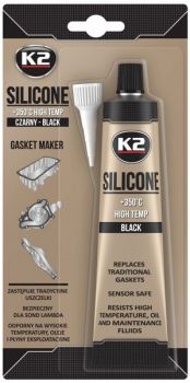 K2 SILICONE BLACK SILIKOONHERMEETIK MUST +350°C 85G/TUUB