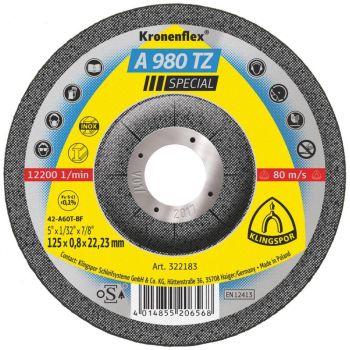 LÕIKEKETAS 125X0.8X22.23MM "KRONENFLEX" A980TZ. RST/METALL KLINGSPOR