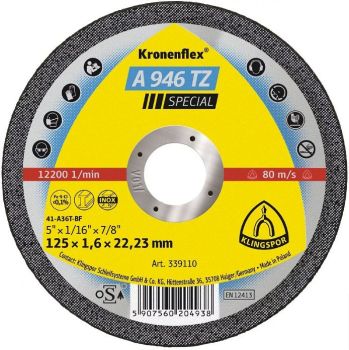 LÕIKEKETAS 125X1.6X22.23MM "KRONENFLEX" A946TZ. RST/METALL KLINGSPOR