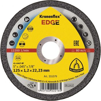 LÕIKEKETAS 125X1.2X22.23MM "KRONENFLEX" EDGE. BETOON/ALU/RST/METALL KLINGSPOR