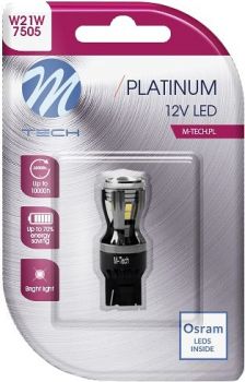 12V/24V T20 LED PIRN 3.9W W21W CANBUS PLATINUM BLISTER 1TK (OSRAM LED) M-TECH