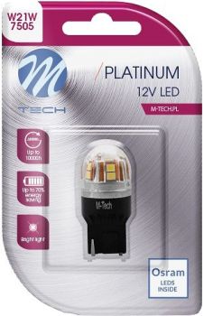 12V/24V T20 LED PIRN 3.9W W21W CANBUS PLATINUM BLISTER 1TK (OSRAM LED) M-TECH