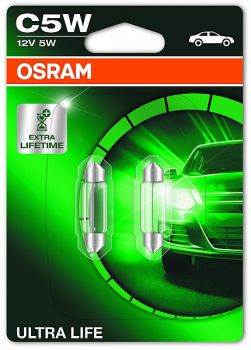 12V SV8.5-8 PIRN 5W 36MM C5W ULTRA LIFE BLISTER 2TK OSRAM