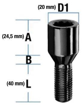 TÄHIKPOLT PT14X1.50/40/- (P67. ¤20MM) MUST