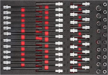 SCREWDRIVER SOCKET SET ? SIZE 5?–?19 MM · T20?–?T70 ? 62 PIECES