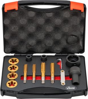 TAP AND DIE SET FOR WHEEL BOLTS AND WHEEL NUTS ? 13 PIECES
