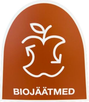 KLEEBIS KONTEINERILE "BIOJÄÄTMED" PRUUN 20X20 CM JNK