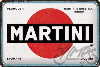 TIN SIGN 20x30 MARTINI LOGO WHITE 22346