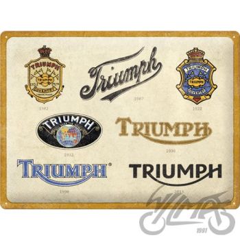 TIN SIGN 30x40 TRIUMPH LOGO EVOLUTION 23314
