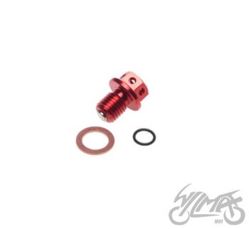 Punane õli äravoolukork Honda CRF50 pitbike'ile