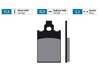 brake pads Polini organic for Malaguti, Piaggio, Simson