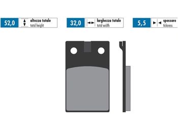 brake pads Polini organic for Malaguti F12 Phantom, Crosser, Simson S 53, S 83