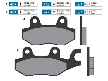 brake pads Polini organic for Hyosung, Kymco, Rex