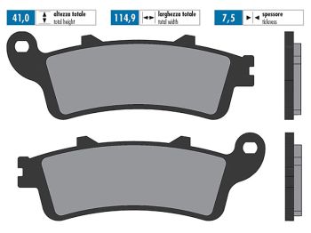brake pads Polini organic for Honda Pantheon, Foresight, Forza, Jazz