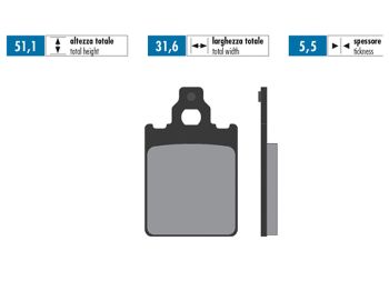 brake pads Polini organic for Piaggio Quartz, Italjet Formula, Piaggio SKR
