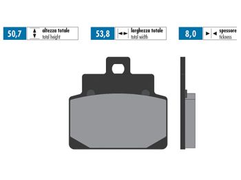brake pads Polini organic for Aprilia Scarabeo 100
