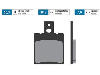 brake pads Polini organic for Aprilia RS 50, 125, RX 50, Beta Tempo, Quadra, Cagiva Mito 125