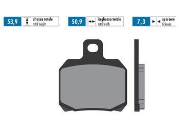 brake pads Polini organic for Aprilia RS, CPI GTR, Peugeot Speedfight 3