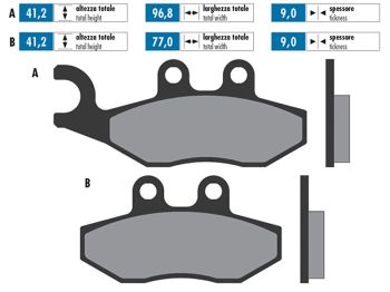 brake pads Polini sintered for Aprilia, Derbi, Gilera, Piaggio, Vespa