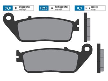 brake pads Polini sintered for Daelim, Honda, Yamaha