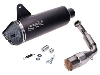 exhaust Polini Slip-On Inox for Vespa GTS 300, GTV 300 Euro5 with catalytic converter