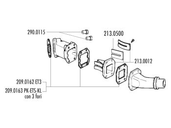 intake manifold Polini reed block 16/25.5mm for Vespa 50 Special