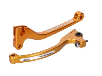 brake and clutch lever set Doppler CNC golden for Rieju, Derbi, Sherco (w/ AJP brake)